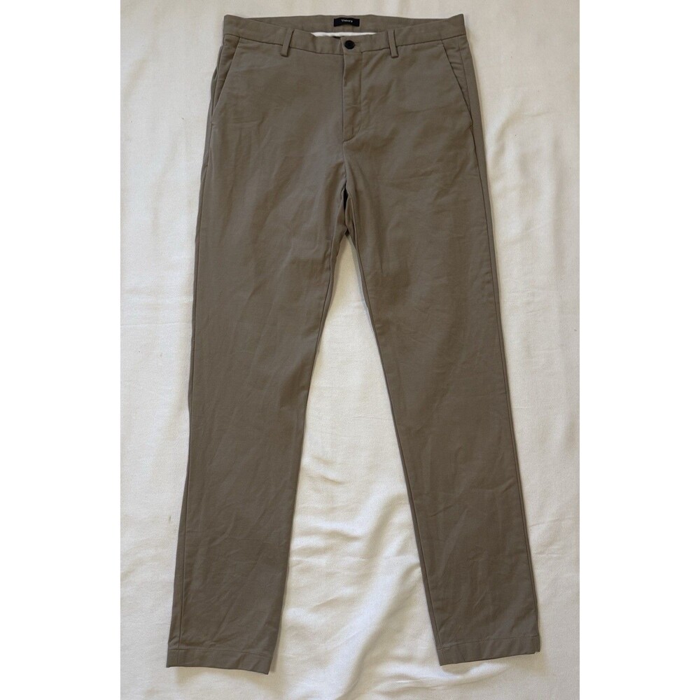 Theory Zaine SW Chino Stretch Pants Mens 34 Taupe Cotton Blend L1174202 Trousers